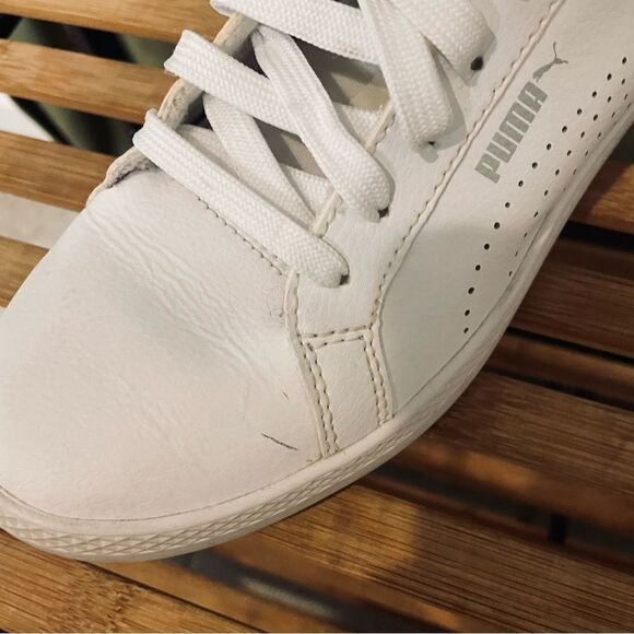 PUMA Smash Perforated White Sneaker size 6.5 - Picture 7 of 10